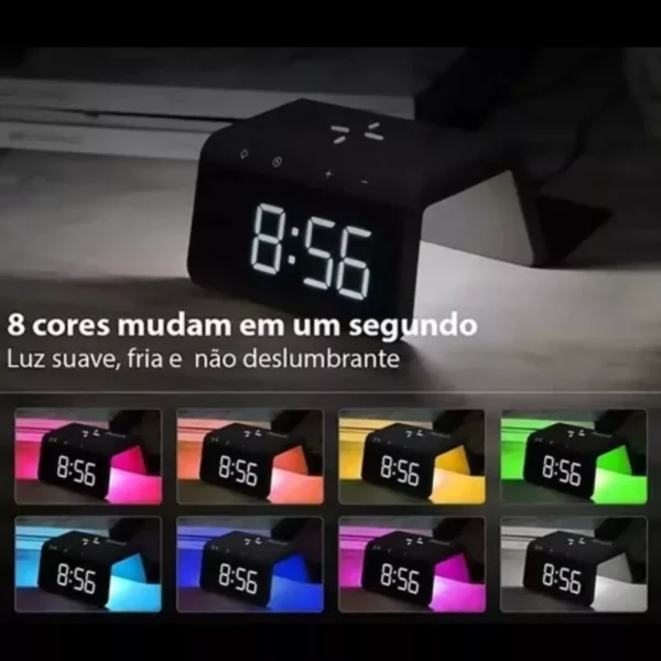 Carregador Indução + Relógio Despertador - Imagem 6