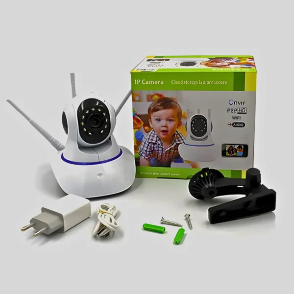 Câmera Ip Sem Fio 360° 3 Antenas HD Wifi - Imagem 4