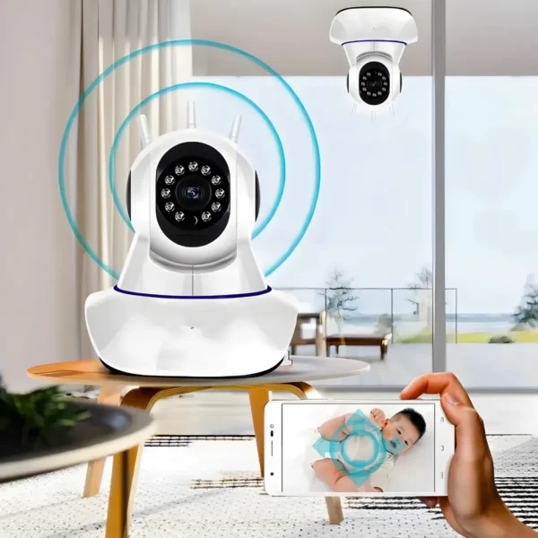 Câmera Ip Sem Fio 360° 3 Antenas HD Wifi - Imagem 6