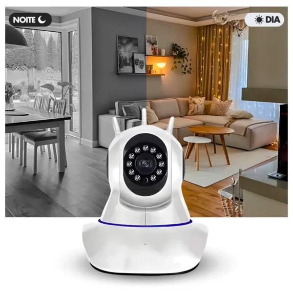 Câmera Ip Sem Fio 360° 3 Antenas HD Wifi - Imagem 8