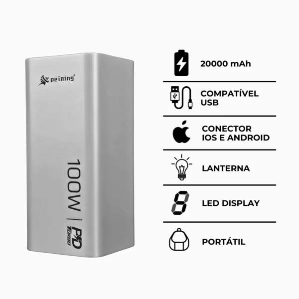 Carregador Power Bank Portátil 20000mah Carga Rápida - Imagem 9