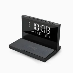 Carregador Indução + Relógio Despertador com mostrador de te