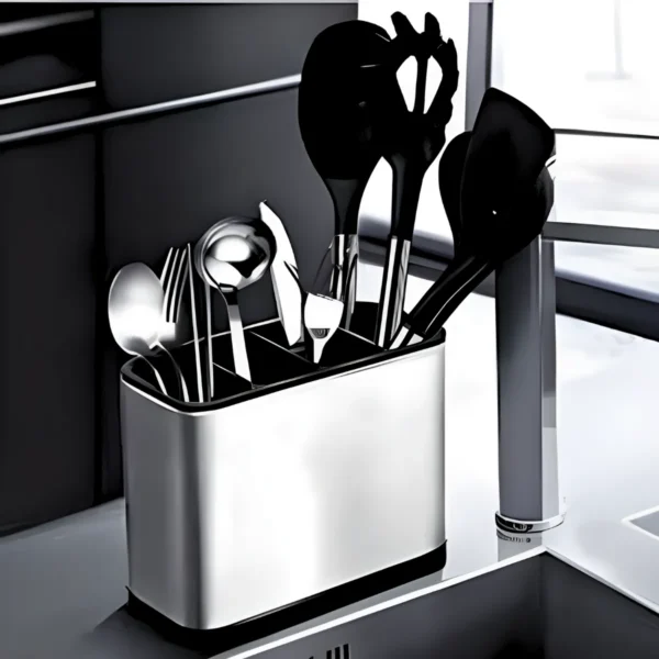 Dispenser Porta Talher Inox 4 Divisórias - Imagem 3