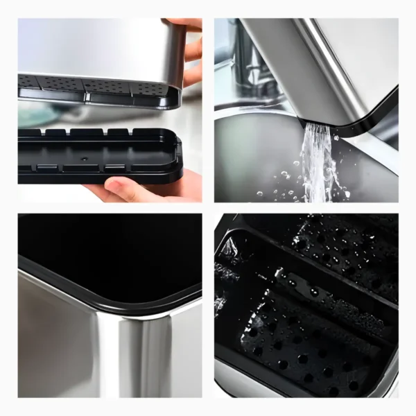 Dispenser Porta Talher Inox 4 Divisórias - Imagem 5
