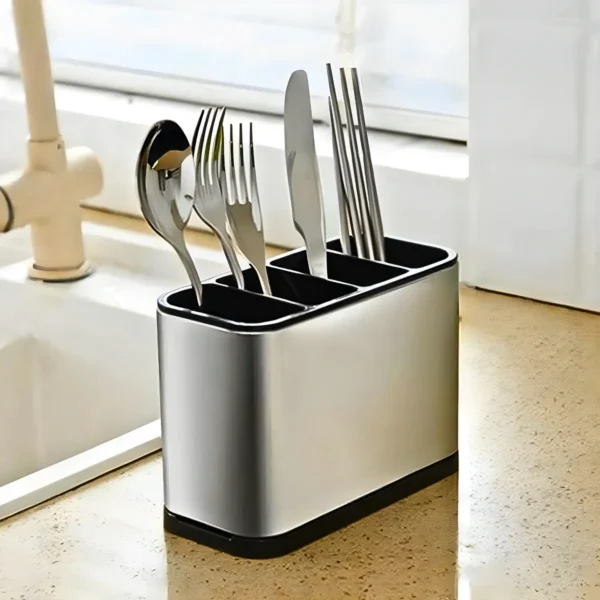 Dispenser Porta Talher Inox 4 Divisórias - Imagem 4