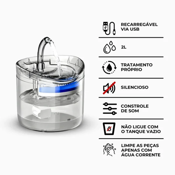 Bebedouro Fonte De Agua Com Filtro Para Pet - Imagem 9