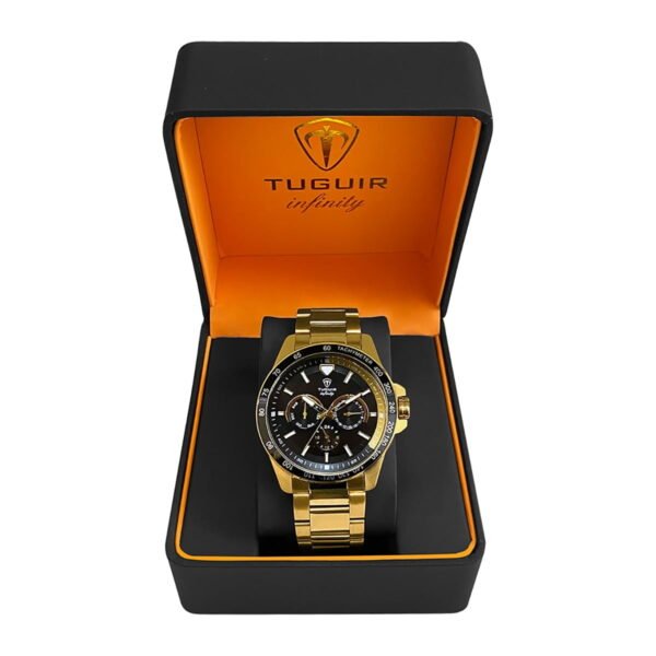 Relógio Masculino Banhado a Ouro TODO EM AÇO Tuguir TGI37024 – Sofisticação, Estilo e Durabilidade! - Imagem 4