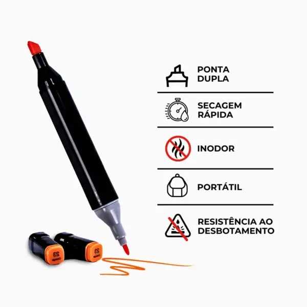 Kit 36 Canetas Marcadoras Ponta Dupla - Imagem 9